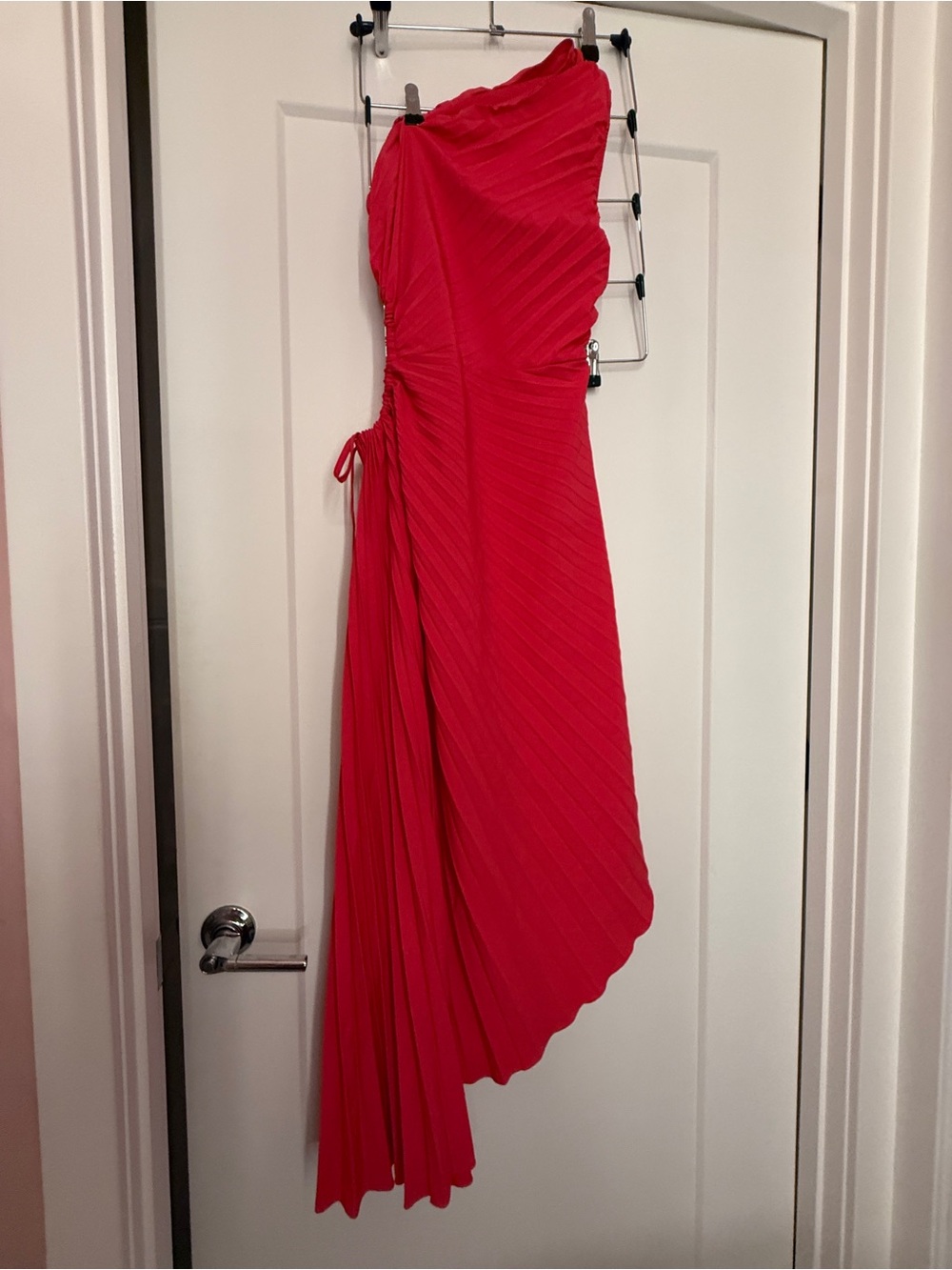 Asymmetrical One-Shoulder Pink Dress
